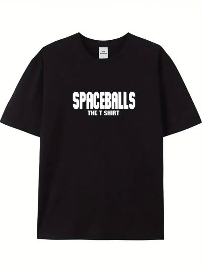 Baskılı Oversize Bisiklet Yaka T-shirt - Siyah resmi